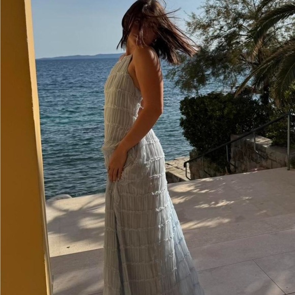 Peppermayo Cream Maxi Dress with Textured Tiered Panels - Picture 2 of 5